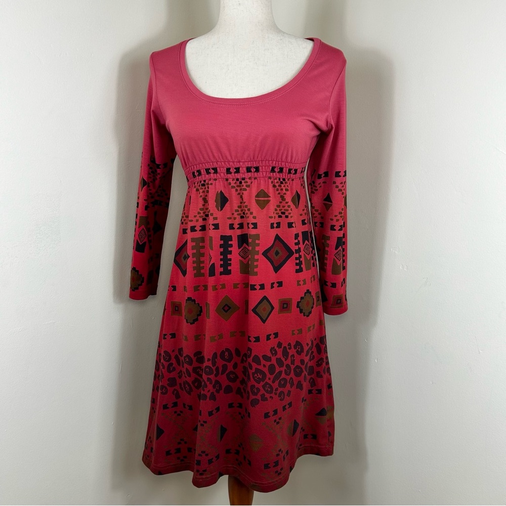Roper Women’s Small Fit & Flare Aztec Western Cowgirl Knee Length Dress Pink
